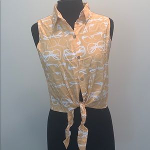 Sunglasses Sleeveless Tie Top